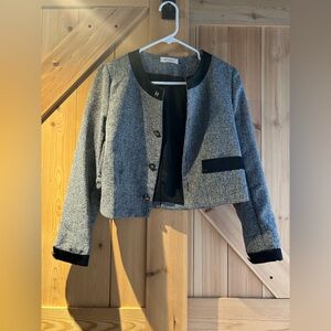 Women's Gray Jacket with Black Accents